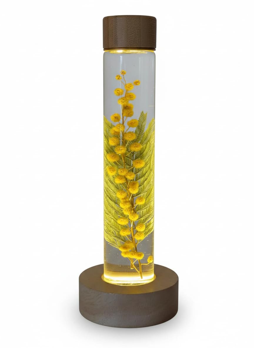 Fleurs immergées lumineuses mimosa pour créer une ambiance de salon cocooning