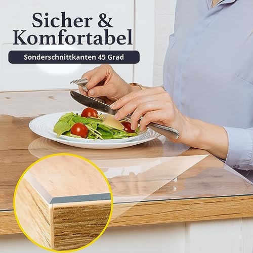 Tapis de protection de table transparent 2 mm antichoc à bord agréable - 5