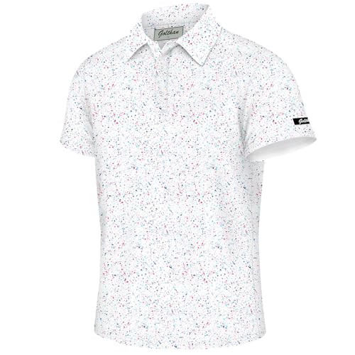 Polo de Golf para Hombre Manga Corta Secado Rápido Rendimiento Transpirable Cuello Rigido