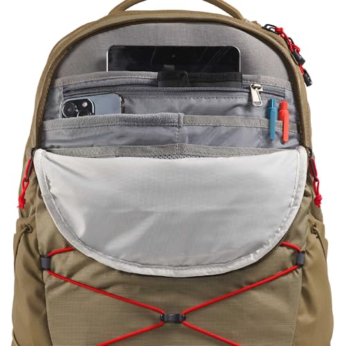 Image of The North Face Borealis Commuter Laptop Backpack - Water Repellent, Laptop Sleeve, Large Main Compartment, Cedar /Lava Red, One Size