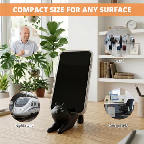 Image of ZORBES Cute Cat Phone Holder Kawaii Fashion Plaster Cat Desk Support Desk Phone Stand Home Decor Desk Decor