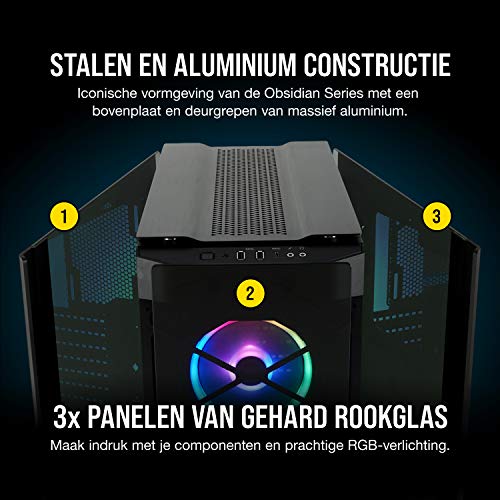 Corsair 500D RGB SE Mid-Tower behuizing (gehard glas en aluminium in premium kwaliteit met LL120-ventilator en Commander… - Image 4