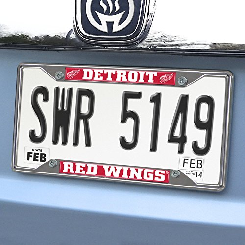 FANMATS 14793 Detroit Red Wings Chrome Metal License Plate Frame, Team Colors, 6.25in x 12.25in
