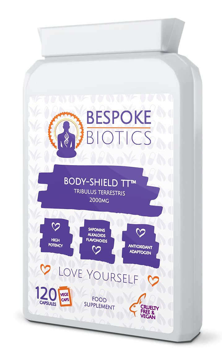 Tribulus Terrestris 2000mg 120 Caps | Vegan | New | Exercise Performance | Libido| Heart & Circulation |Low-T| 90MG Safe Saponins dose - Body-Shield TT