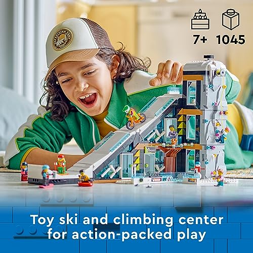 LEGO City Ski and Climbing Center Building Toy Set, 3-Level Building with a Ski Slope, 8 Minifigures and 2 Animal Figures for Imaginative Winter Sports Play, Fun Gift Idea for Kids and Ski Fans, 60366 - Image 3