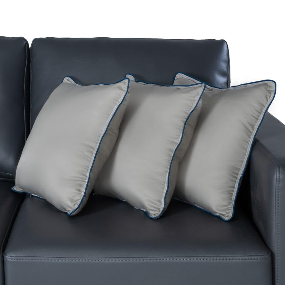 Wakefit Cushion | Pack of 3 | 18x18 Inch | Hollow Fiber Filling | Use with or Without Cover | for Sofa & Bed | Gentle Machine Wash | Grey