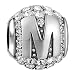 SOUFEEL New Letter M Charms Swarovski 925 Sterling Silver Charms for Bracelets Necklaces Letters Series