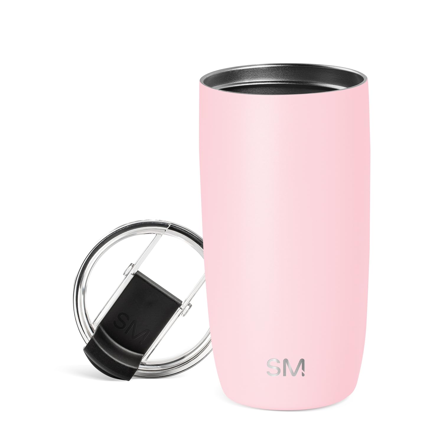 Simple Modern Travel Coffee Mug Tumbler with Flip Lid | Reusable Insulated Stainless Steel Cold Brew Iced Coffee Cup Thermos | Gifts for Women Men Him Her | Voyager Collection | 16oz | Blush