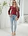 Misakia Women Long Sleeve Shirts Dressy Lace Fall Tops 2025 Trendy Casual T-Shirts Cute Work Outfits Blouses Wine Red Medium