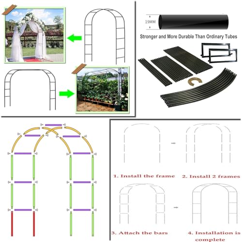 Arche de jardin en métal plantes grimpantes tonnelle extérieure ajustable