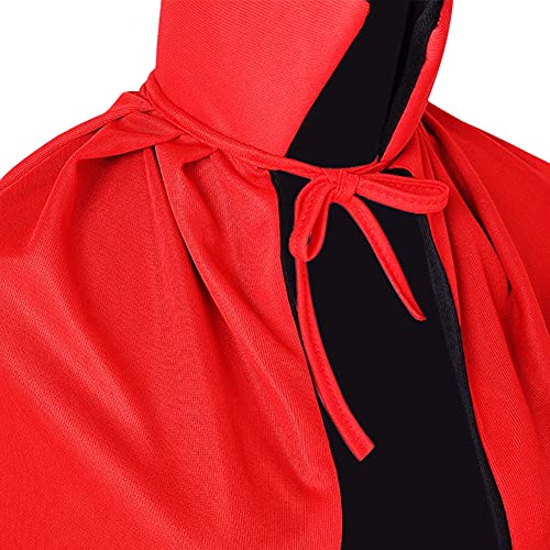 Utavu 55Inch1.4Meters Halloween Vampire Costume Cosplay Cloak Cape Prop Dual-Layer Adult'S Masquerade Supplies Black thumb #3