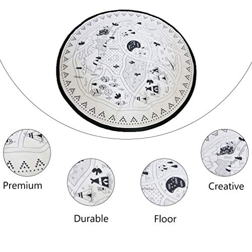 NUOBESTY Ronde Vloerkleed Baby Kids Play Game Mat Kruipende Mat Kinderen Vloer Speelkleed Speelgoed Opslag Mat 135Cm - Afbeelding 8