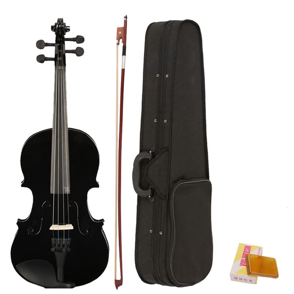 MOJARI Violín acústico de tamaño Completo, violín Principiante 4/4 violín para niños Adultos Estudiantes Principiantes violín Negro