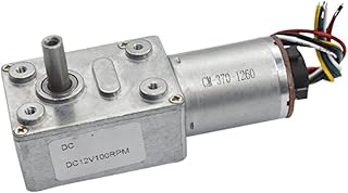 ELLANA Turbine Speed 12v Dc Clock Motor, Electric 24 Volt Dc Motor, JGY370 Motores, Gears for Small Motors, Gear Motor, Self-Locking Motor with Encoder Worm controllable (Color : 12V, Size : 6