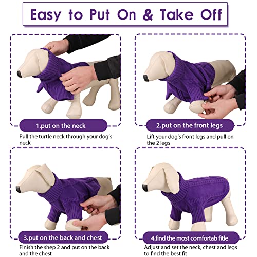 Image of Queenmore XL Dog Sweater,Turtleneck Dog Christmas Sweater for Dog Girl Boy