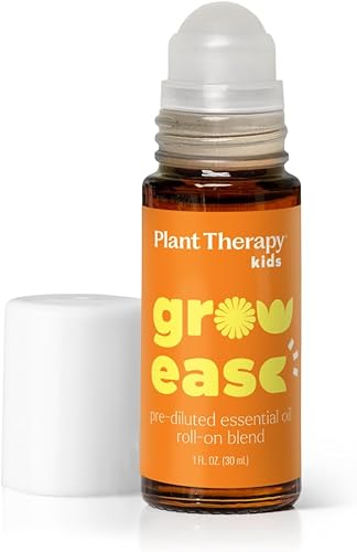 Plant Therapy Kids Grow Ease - Aceite esencial roll-on de 1.0 fl oz (1 oz), alivio de dolores de crecimiento para niños, dolores musculares y