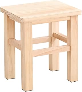 Drewniany krok stołek stołowy stołek z drewna wielokrotnej wysokości Opcje jakości sosna Gospodarstwa domowego Kwadratowy drewniany stołek do kuchni (Rozmiar : Średni)