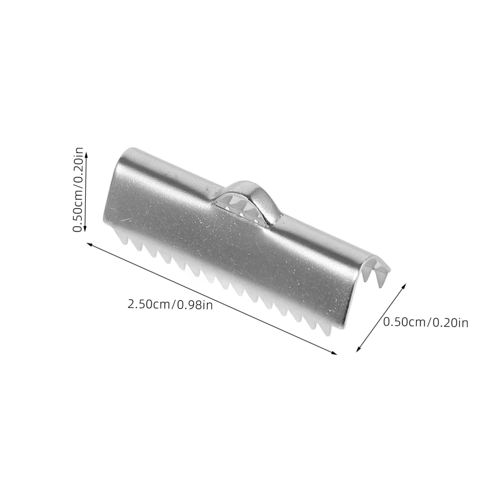 ARTIBETTER Elegant Ribbon Clamps Jewelry Findings 20pcs Metal Leather Cord Clamps Bulk Ribbon Fasteners for Leather Cord