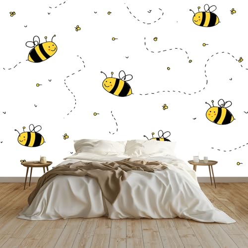 Papier Peint Intissé Panoramique Abeille pour Customiser un Mur Blanc - 6