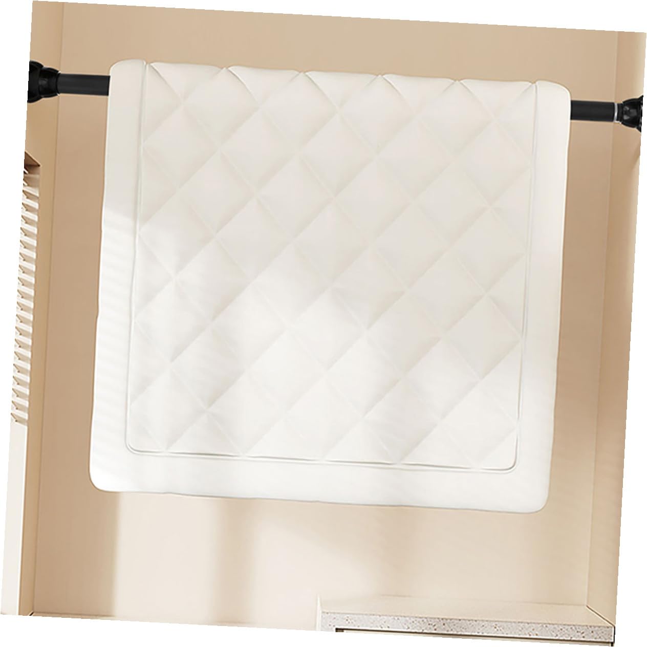 GALPADA 2 piezas Barra de Tensión Extensible para Ropa y Cortinas sin Taladro Ajustable para Baño Armario Dormitorio y Balcón Negro