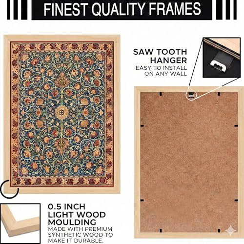 Image of BLINKART Wiliam Moris Aesthetic Art Walls With Frame | Natural Wood Texture | Living Room Bedroom Office Wall Decoration | Poster Home Decor Frames Wall Bedroom | 12x8 Inches (D394)