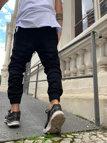Calça Jogger Masculina Preta Versage Tamanho:42;Cor:Preto
