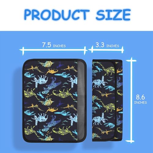 Image of YR Seat Belt Cover for Kids, Soft Comfort Seat Belt Cushion for Children, Cute Cartoon Pattern Car Seat Belt Pads Cover for Girls and Boys, 1 Pack (Dino)