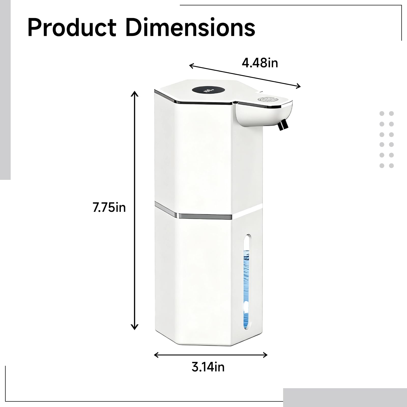 Dispenser automatico di sapone, dispenser di sapone schiumoso touchless, ricaricabile, 360 ml, con USB-C, IPX5, dispenser di sapone da parete per cucina, bagno
