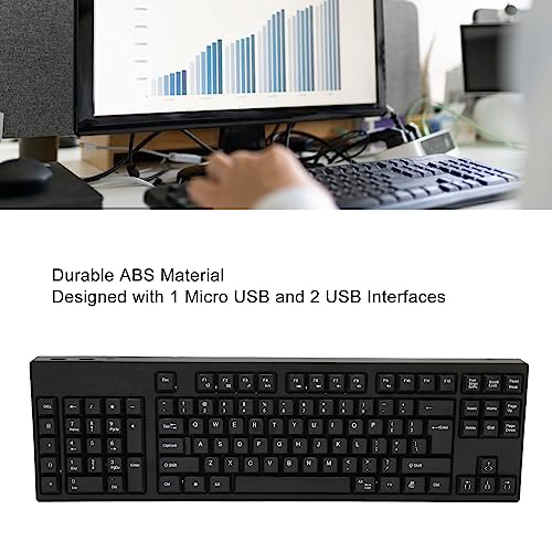 Gugxiom 109-Tasten-Tastatur für Linkshänder, Micro-USB, Ergonomisches Layout, Plug-and-Play-Bürotastatur für Business Accounting Designer