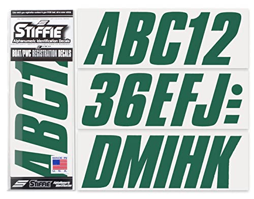 Stiffie Shift Racing Green - Kit de identificación alfa-numérico de 7,62 cm para embarcaciones y embarcaciones personales Cover
