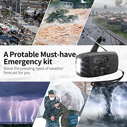 Draagbare handslinger, solar handslinger, radio, solar handslinger, weerradio, draagbare noodtrufradio, 1200 mAh AM/FM, 3-weg lading, survivalradio voor stormen, onweer, aardbevingen - Image 6