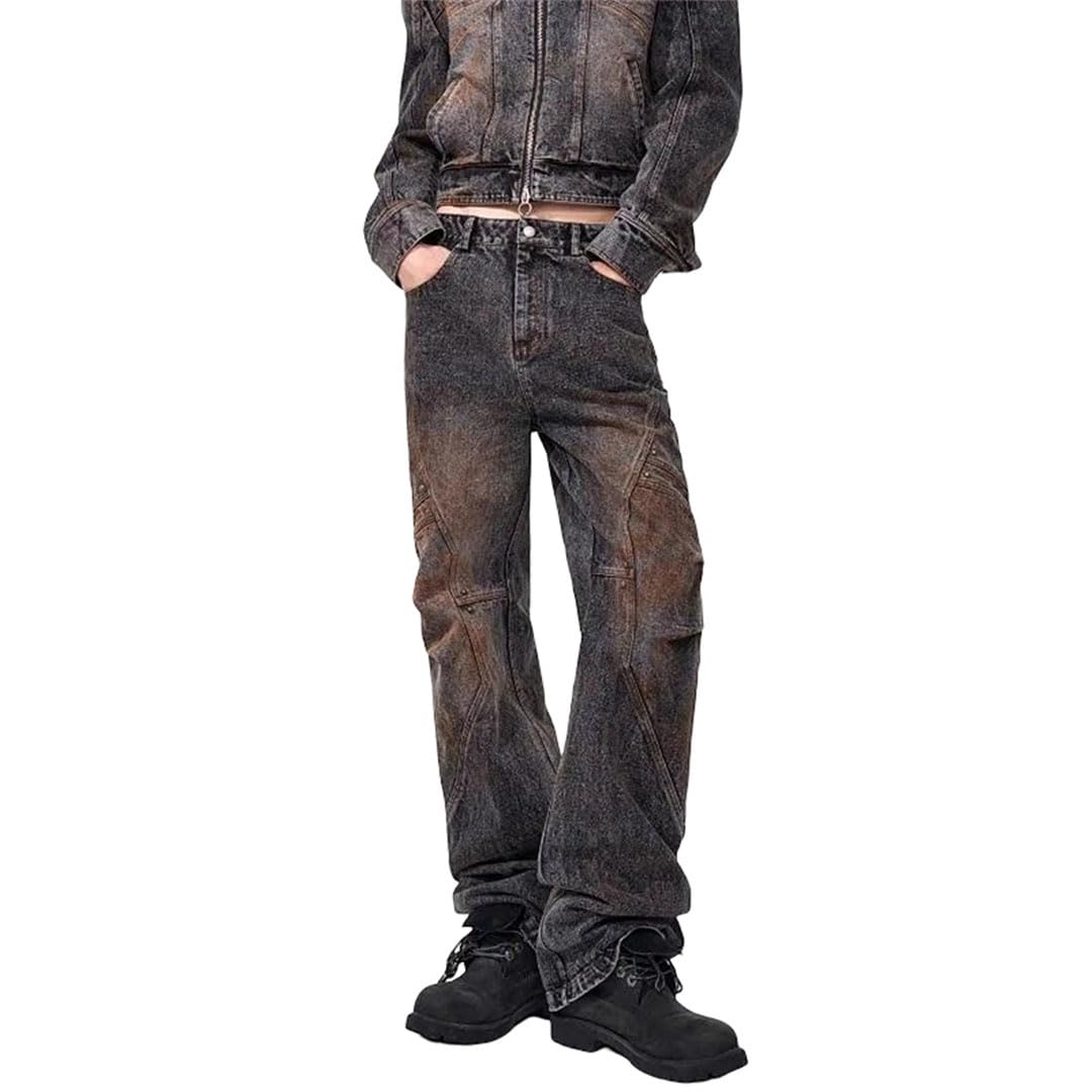 Mens Gradient Slim Jeans - Vintage Personalized Design Straight Leg Comfort