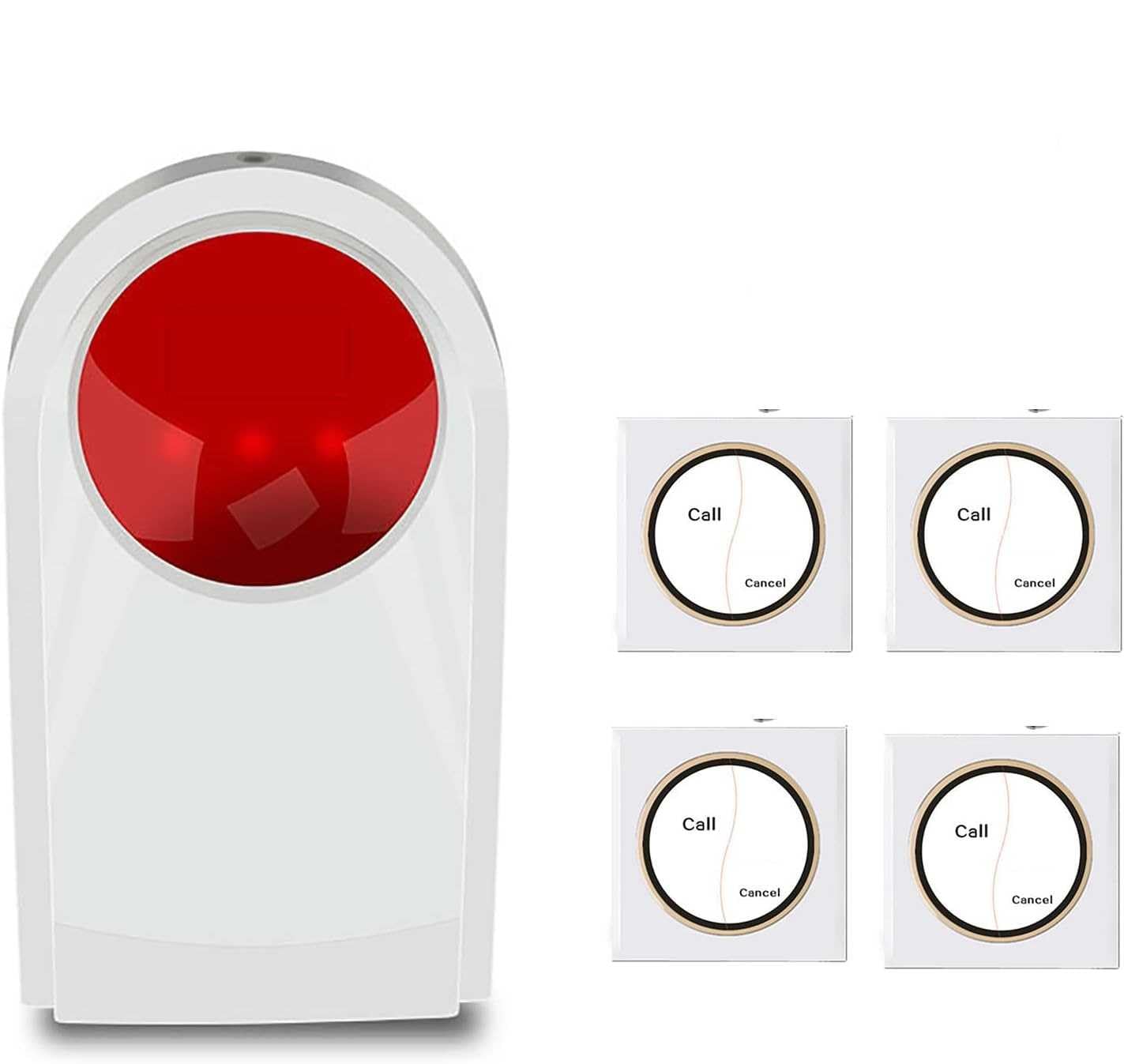 Botón de alarma de pánico de sirena estroboscópica, máxima seguridad para el hogar, hotel, tienda, sistema de alerta de emergencia fuerte con luz intermitente, ideal para joyerías, alarma de sirena
