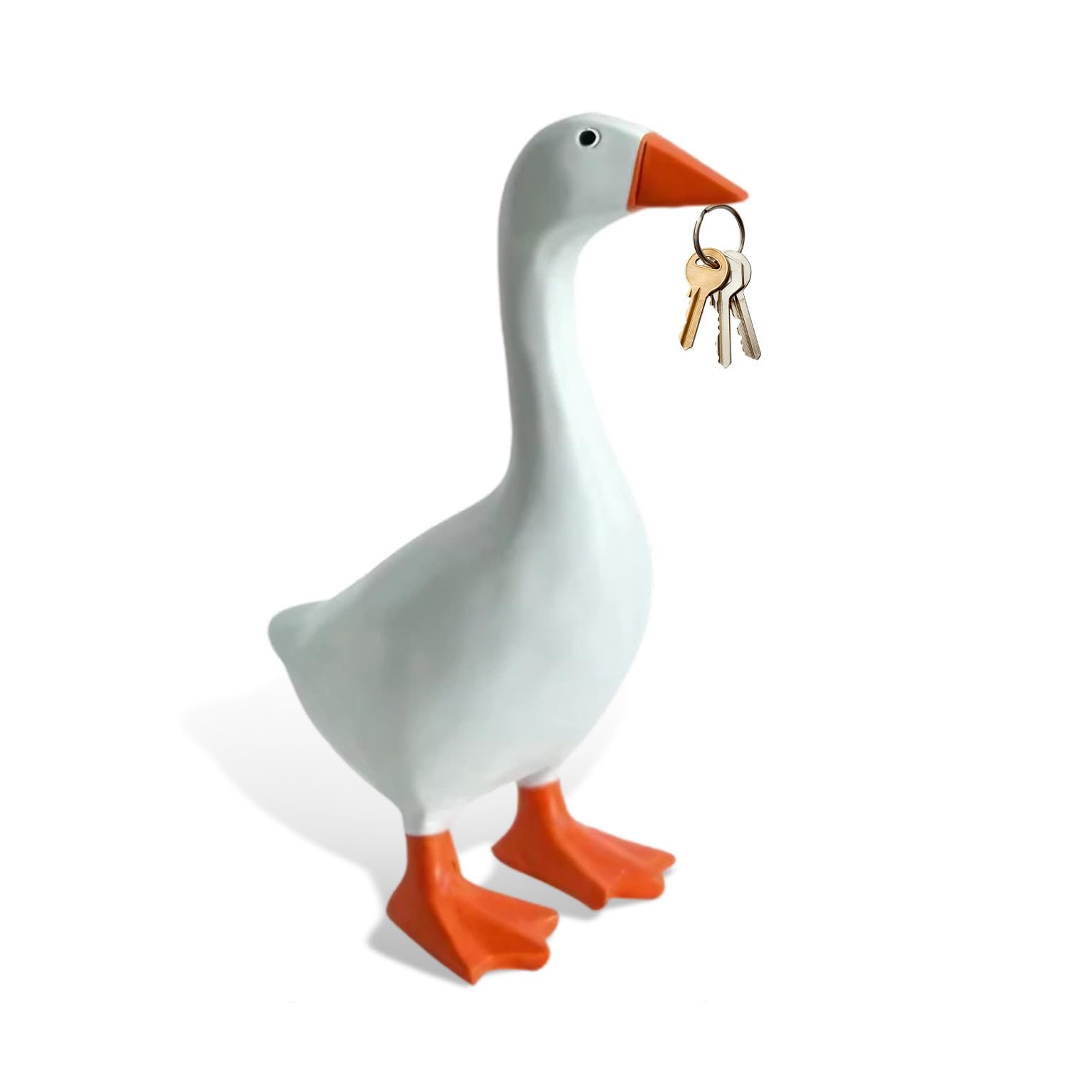 Magnetic Goose Key Holder, Resin Desk Goose Statue for Key Hanger Storage, Cute Duck Key Holder Figurine, Funny Keychain Hanging Rack Bedroom Decor for Home Office Table Decor, Housewarming Gifts