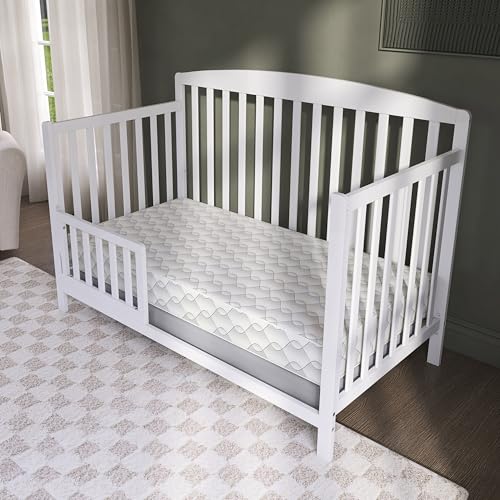 Image of Dream On Me Twilight Baby Crib Mattress, GREENGUARD Gold, Made in USA | Waterproof Cover, 88 Coil Spring Support, BSA Verified, ASTM & CPSC Tested, Fits Full Size Crib and Toddler Bed 52 inchx28 inchx5 inch