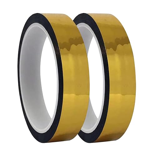NICETICKE Cinta de película Mylar de poliéster metalizado dorado con adhesivo, cinta de espejo, cinta decorativa para bricolaje, cinta decorativa