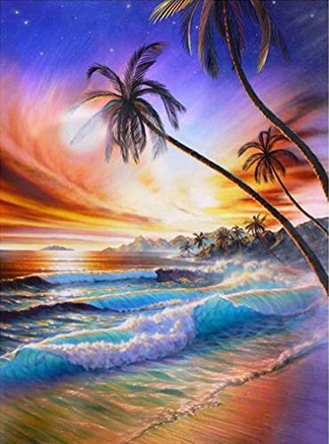 DIY 5d Diamond Painting Kit for Adults Beach Diamond Art Kits for Adults,Paint with Diamonds Relaxation and Home Wall Decor 12 x 16 inch DIY 5d Diamond Painting Kit for Adults Beach Diamond Art Kits for Adults,Paint with Diamonds Relaxation and Home Wall Decor 12 x 16 inch