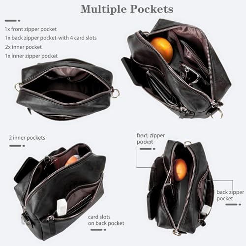 Leather Crossbody Purses for Women,Small Cross Body Bag Wide Adjustable Strap Shoulder Handbag with Credit Card Slots4