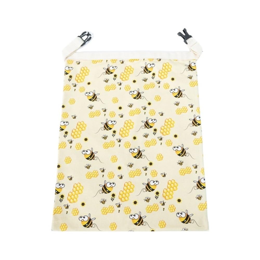 Sustainable Cotton Linen Beeswax Wrap Bread Preservation Bag for Sourdough and Baked Goods(Cartoon for bee)