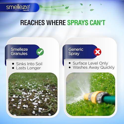 Image of SMELLEZE 2 lb. Yard Odor Eliminator for Dogs - Long-Lasting Turf Cleaner for Pet Urine Outdoor & Poop | Safe for People, Pets, Plants & Planet | Works on Grass, Gravel, Patios & Kennels