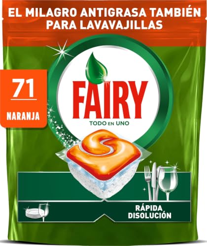 Fairy Original TodoEn1 Cápsulas Lavavajillas Máquina Naranja, 71 Cápsulas | Efectivas Incluso En La Grasa Incrustada