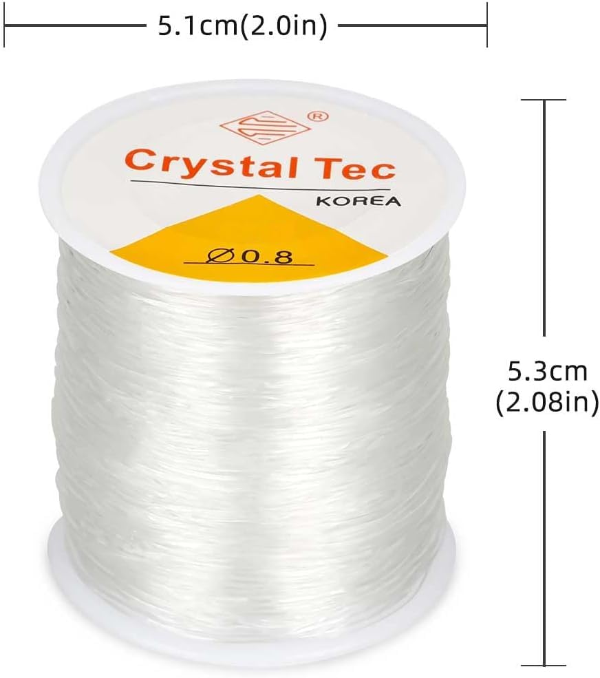 Image of 0.8 mm 40 Meter Clear Stretchy Elastic Cord for Jewelry Making - Strong & Durable Transparent Beading Thread for Bracelets, Necklaces, and DIY Crafts (40m Spool)
