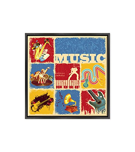 Cuadro sobre lienzo enmarcado con marco Música Arte Deejay Set
