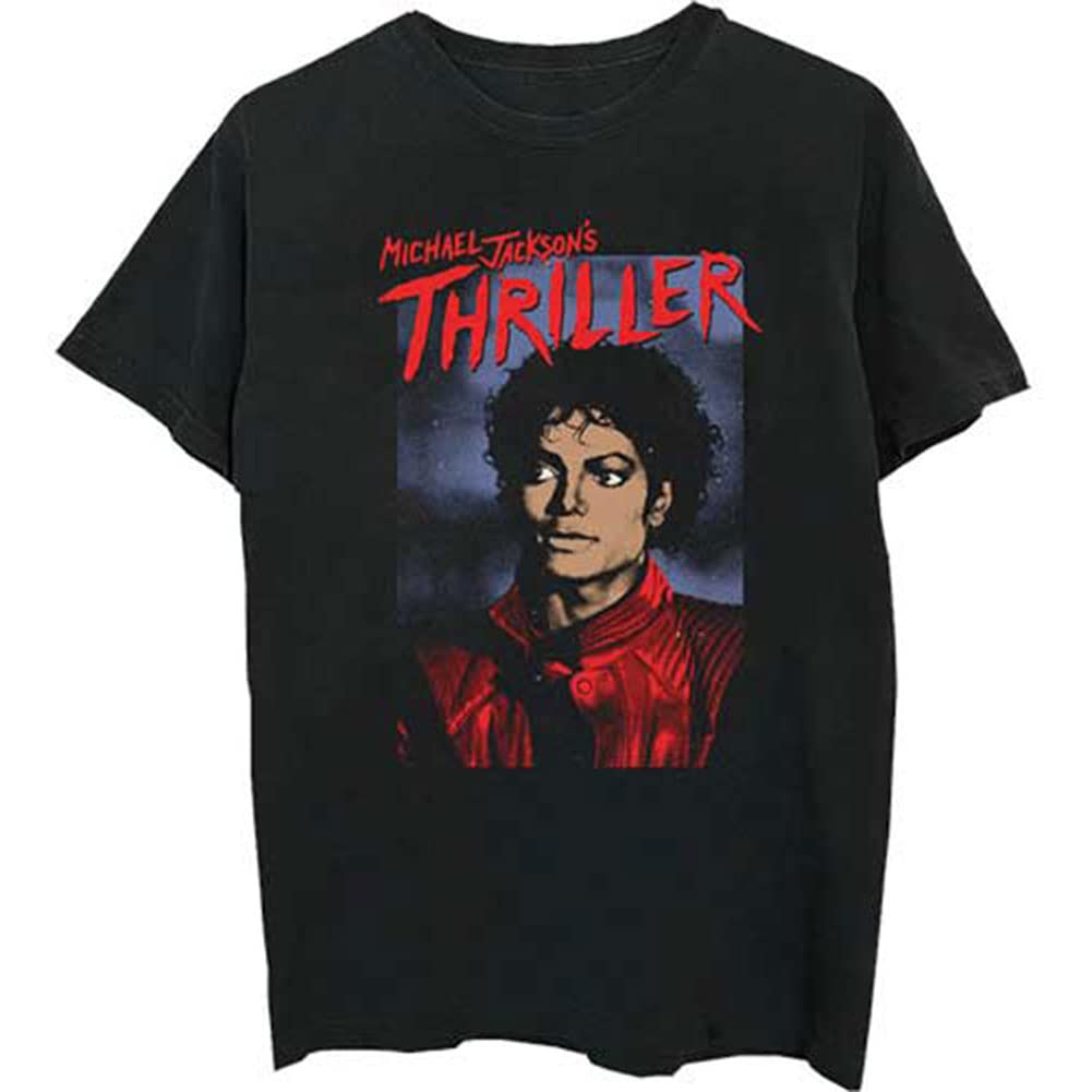 Rockoff Trade Men's Michael Jackson Thriller Pose Regular Fit Crew Neck Short Sleeve T - Shirt, Black (Black Black), XX-Large (Manufacturer Size:XX-Large)
