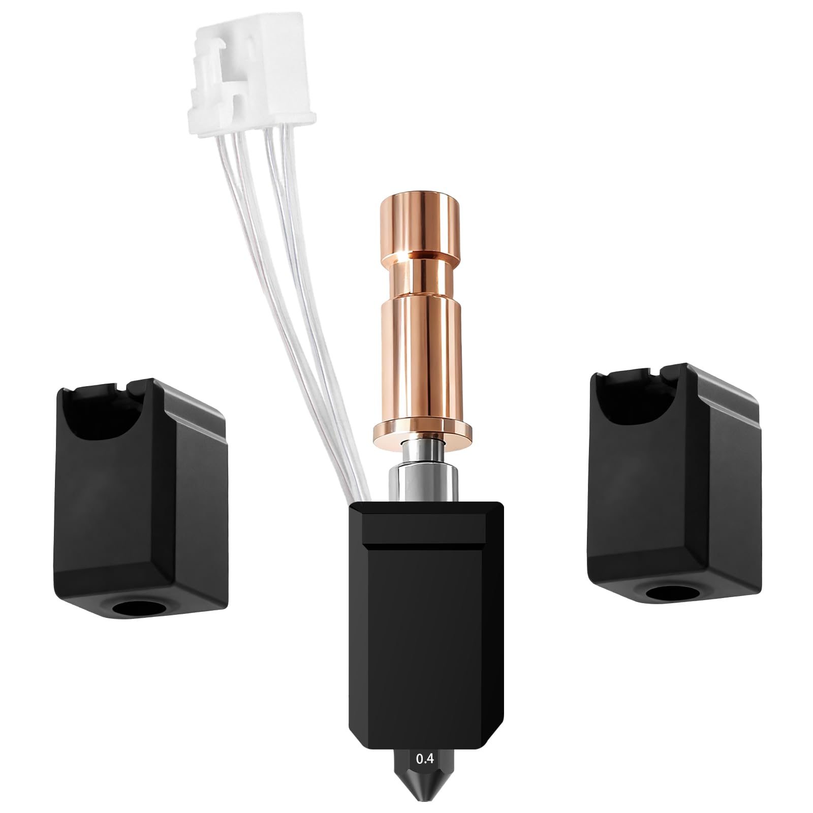 Ceramiczny hotend 0,4 mm, nadaje się do Kobra S1 Combo, głowica drukująca ze stali nierdzewnej, blok radiatora, wkład grzejny, termistor, dysza ze stali hartowanej, z trzema silikonowymi nakładkami