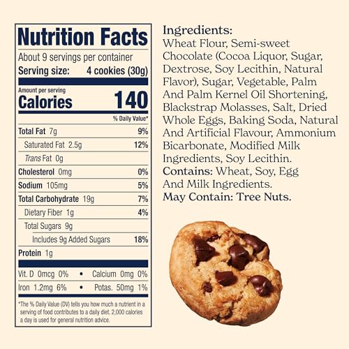 Image of Famous Amos Original Recipe Chocolate Chip Bite-Size Cookies, 30 Pack Box, 30 oz