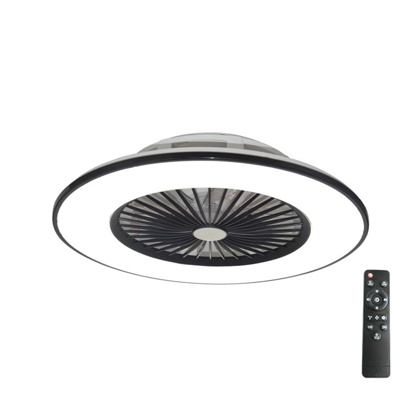 ERETYRET Modern Ceiling Mounted Fan Light Smart Bedroom Restaurant Invisible Simple LED with RGB Dimming Quiet Cooling(RC dimming)