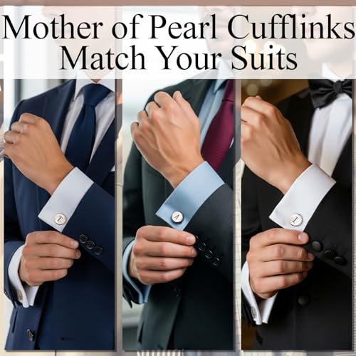 Cuff Links Mens Golden Silver Gunmetal Black, Cufflinks for Men Custom Initial Personalized Mother Of Pearl Mens Cufflink for Shirt Golden Silver Gunmetal Black Cuff Link Shirt for Wedding4