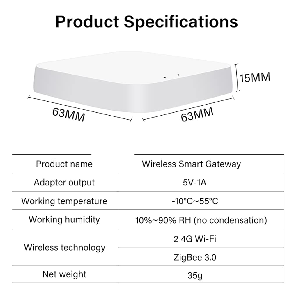 XRC TECH Tuya ZigBee Smart Gateway Hub sans fil Smart Life Application de contrôle vocal fonctionne avec Alexa Google Home Assistant Smart Home Bridge.