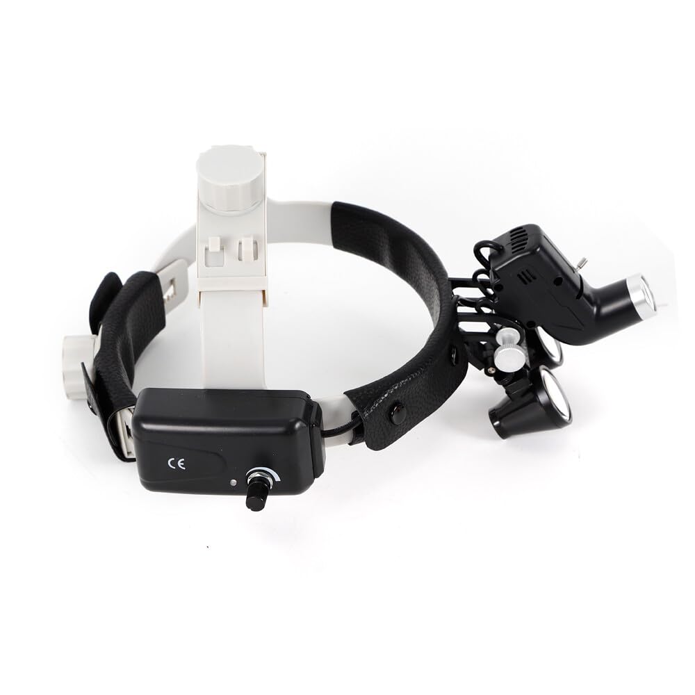 Lampada frontale medica, 3.5 lenti chirurgiche per binocolo con vetro ottico + faro LED da 5 W, lente d'ingrandimento binoculare medica per laboratorio biologico, ecc.
